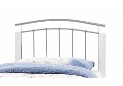 3ft Single Silver Metal & White Wooden Bed Frame 3